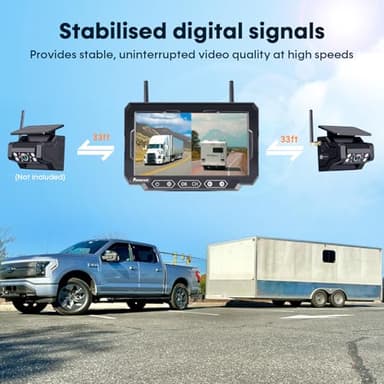Magnetic Solar Wireless Backup Camera: 7" Portable 1 Min Easy Install Scratch-Proof No Delay Backup Camera for Truck Rechargeable HD 1080P for Trailer Small RV Camper Pemacom P15 - Image 4