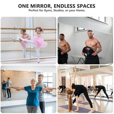 TRAHOME Home Gym Mirror for Wall,Mirror Full Length,60"x25"x2PCS,Glass Frameless Body Large Mirror for Home Gym,Workout,Bedroom,Garage(Silver) - Image 4