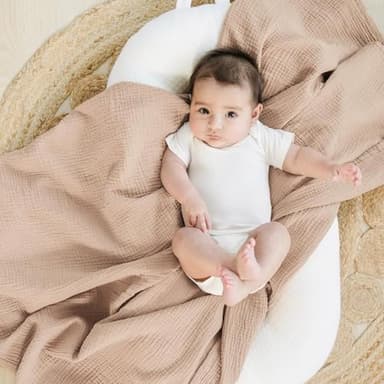 Konssy 3 Pack Muslin Swaddle Blankets for Unisex, Newborn Receiving Blanket, Large 47 x 47 inches, Soft Breathable Muslin Baby Swaddles for Boys & Girls - Image 7