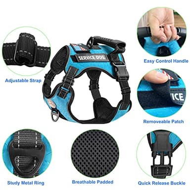 Dogmify Service Dog Harness,No-Pull Reflective Pet Vest Harness and Leash Set,Adjustable Oxford Service Dog Vest with Handle,Easy Control for Small Medium Large Dogs - Image 2