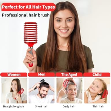 Voremy Magical Brush Detangler 2 Pack, HIPPIH Anti-Static Detangling Brush for Curly Thick Hair, No Pull Hair Brush for Women, Men, Kids, Ultra Detangler Can Add Shine and Smoothing Hair - Image 2