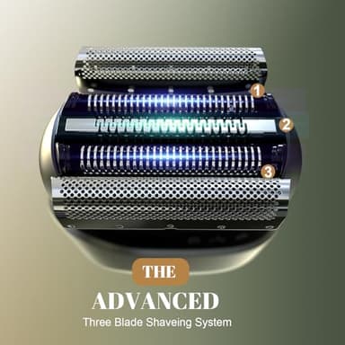 Electric Foil Shavers for Men, Upgraded Mini Electric Razor with LED Display, Compact Face Shaver with IPX7 Waterproof, Foil Shaver for Men with 3 Blade Heads Floating Head Wet/Dry USB Type C - Image 3
