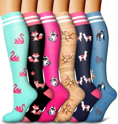 Bluemaple 6 Pack Copper Compression Socks for Women and Men Circulation-Best Support for Medical, Running,Nursing,Athletic - Image 1