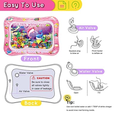 Infinno Tummy Time Water Mat for Babies, Baby Toys for 3 6 9 Months Girls and Boys Sensory Development, Great Gift Idea for Newborns - Image 8