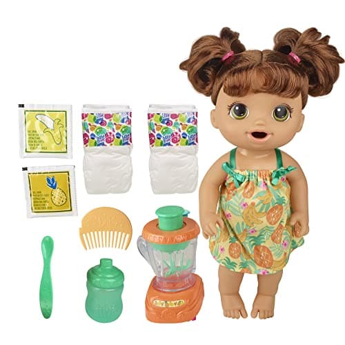 Baby Alive Magical Mixer Baby Doll Tropical Treat with Blender Accessories, Drinks, Wets, Eats, Brown Hair Toy for Kids Ages 3 and Up - Image 1