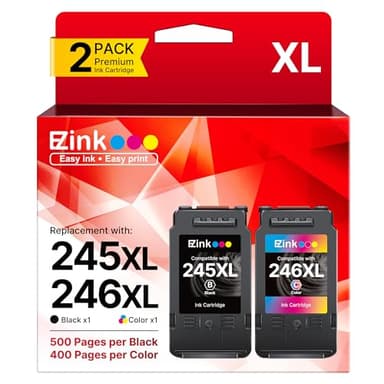 E-Z Ink 245XL Ink Cartridge Replacement for Canon 245XL 246XL Combo Pack PG-245XL CL-246XL for Canon Ink 245 and 246 with Pixma MX490 MG2522 MX492 TR4520 MG3022 MG2520 TS3122 Printer (Black, Color) - Image 1