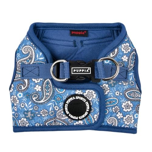 Puppia Cynthia Dog Vest Harness B (Step-in) Fashionable Paisley Pattern Spring Summer Harness for Small and Medium Dogs, Blue, X-Large - Image 1