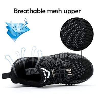 JMFCHI Boys Girls Kids' Sneakers Knitted Mesh Sports Shoes Breathable Lightweight Running Shoes for Kids Fashion Athletic Casual Shoes Classic Black - Image 3