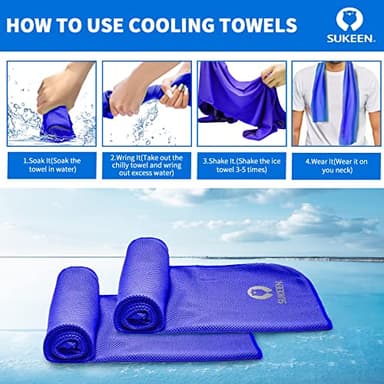 Sukeen Cooling Towel for Neck and Face (40"x12"), Microfiber Bulk Cooling Towels for Athletes Cooling Neck Wraps Instant Cooling Towels for Yoga,Gym,Golf,Running,Fitness and Workout - Image 3