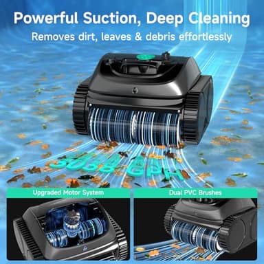 WYBOT C1 Robotic Pool Vacuum for Inground Pools, 150min Runtime Cordless Pool Cleaner up to 1,614Sq.ft, Wall & Waterline Cleaning, 4-in-1 Smart Navigation, App Support - Image 4