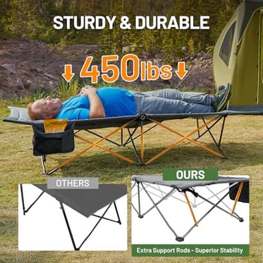 Timber Ridge Extra Wide Heavy Duty Camping Cot for Adult, Easy Set Up Oversized Sleeping Cot with Carry Bag for Camping, Travel and Outdoors, Support up to 450lbs - Image 3