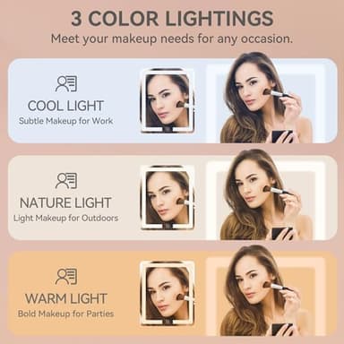 YITAHOME Vanity Desk Set with LED Mirror & Charging Station, 4-Drawer Makeup Table with Light Strip and Stool, Modern Dressing Table - Image 5