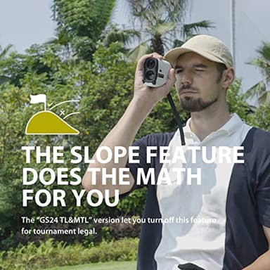 Gogogo Sport Vpro GS24 Golf & Hunting Laser Rangefinder, 7X Magnification, 1200 Yard Distance Measuring Range Finder with High-Precision Flag Pole Locking Vibration Function Slope Mode Continuous Scan - Image 8