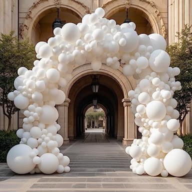 130PCS White Balloons Different Sizes 18" 12" 10" 5" Balloon Garland Arch Kit perfect for Birthday Party, Graduation, Baby Shower, Wedding, Holiday Decoration and Anniversary (White balloons) - Image 5