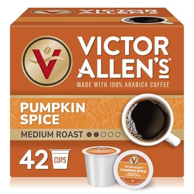 Victor Allen's Coffee Pumpkin Spice Flavored, Medium Roast, 42 Count, Single Serve Coffee Pods for Keurig K-Cup Brewers - Image 1
