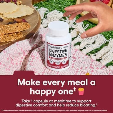 Physician's CHOICE Digestive Enzymes - Multi Enzymes, Organic Prebiotics & Probiotics for Digestive Health & Gut Health - Meal Time Discomfort Relief & Bloating - Dual Action Approach - 90 CT - Image 2