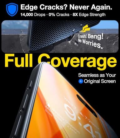 UltraGlass TOP 9H+ Armor for iPhone 17 Pro Screen Protector [NO.1 Military Grade Shatterproof] Screen Protector 17 Pro Tempered Glass 17Pro 6.3" 2025 [Longest Durable] OneStep Installation, 2 Pack - Image 5