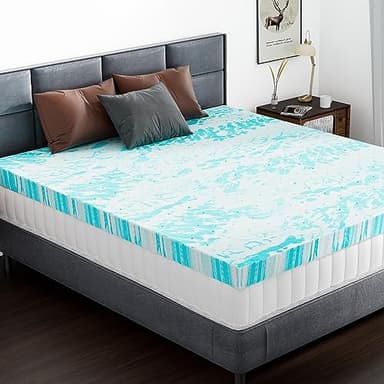 DUMOS Mattress Toppers Memory Foam Twin Size, 2 Inch Thick Bed Topper Pad Cooling Gel Infused Soft Comfy Padding Breathable for Sleeper Sofa Couch RV Camper, CertiPUR-US Certified, Blue - Image 8