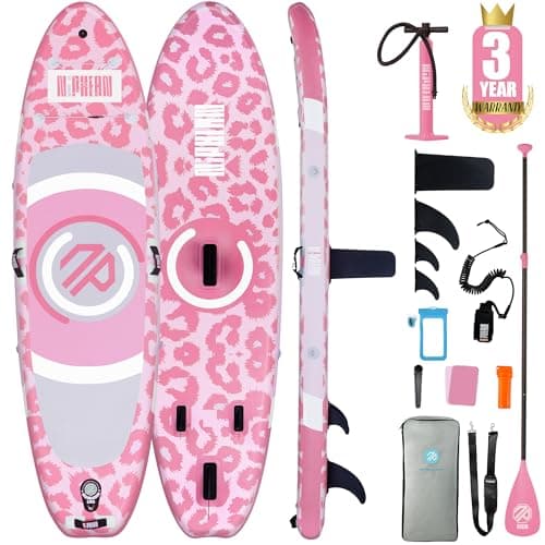 Niphean Inflatable Stand up Paddle Board with StabilTrac Fin, 400LBS Capacity & Wide EVA Inflatable Paddle Boards for Adults, Lightweight SUP Board for Yoga & Fitness with Easy Carry Strap - Image 1
