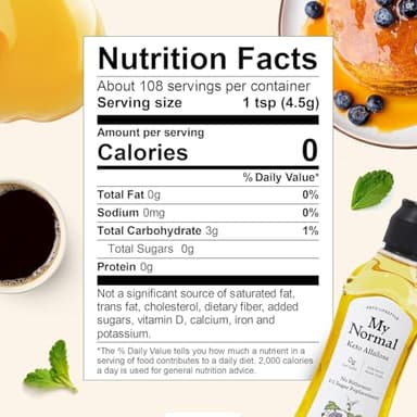 My Normal Keto Allulose 17.10 oz - Allulose 99.52%, Monk Fruit, Stevia Blend Thin Syrup, Zero Calorie Sweetener, 1:1 Sugar Substitute, Low Glycemic, Gluten Free, Zero Net Carbs, Zero Sugar - Image 2