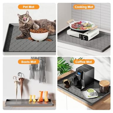 Winisok Silicone Under Sink Mat 37" x 19", kitchen Essentials and Gadgets, Shelf liner and Cabinet Protector, Home Organizers and Storage, Waterproof Bathroom Tray - Image 5