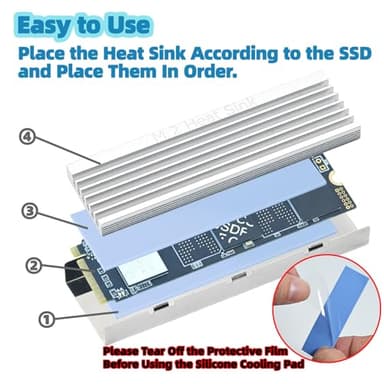 Atdcoek M.2 Heatsink with Thermal Silicone Pad for PS5/PC/Workstation - NVME Heatsink, SSD HeatSink, M.2 Heat Sink - Image 5