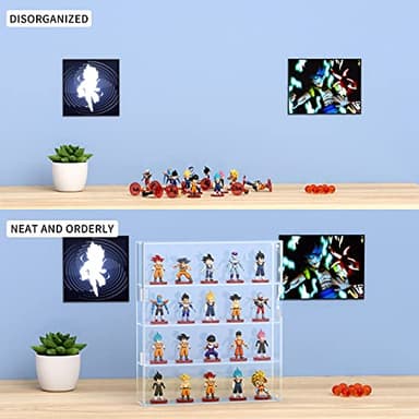 AITEE Acrylic Display Case for Mini Funko Pop Figures, Clear Wall Mounted or Desktop 4 Layer Storage Box Cabinet Organizer for Mini Toys, Collections or Stone - Image 4