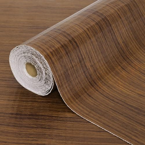 Drawer Shelf Liner for Kitchen Cabinets, Non Adhesive Slip Resistant Shelf Paper Easy to Clean, Strong Grip Thickened Waterproof Washable Mats for Pantry Shelves, Cupboard, Wood Grain, 12 in x 20 FT - Image 1
