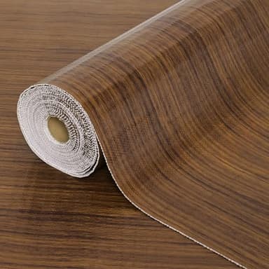 Drawer Shelf Liner for Kitchen Cabinets, Non Adhesive Slip Resistant Shelf Paper Easy to Clean, Strong Grip Thickened Waterproof Washable Mats for Pantry Shelves, Cupboard, Wood Grain, 12 in x 20 FT - Image 1