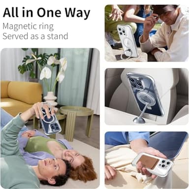 [Built-in Anti Peep Screen Protector & Invisible Magnetic Kickstand] Privacy Case for iPhone 16 Pro Max 6.9'' [Integrated Lens Protection] [Compatible with MagSafe] Full-Body Drop Proof Case -Clear - Image 6