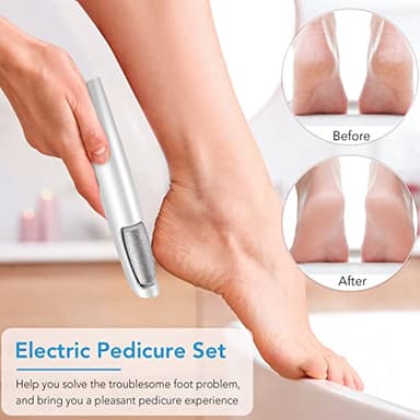 LINKEVAP Electric Callus Remover for Feet, Professional Pedicure Kit Foot Scrubber for Dry, Dead, Cracked, Hard Skin, at Home Feet Spa Care Kit for Men & Women (Cold White) - Image 2