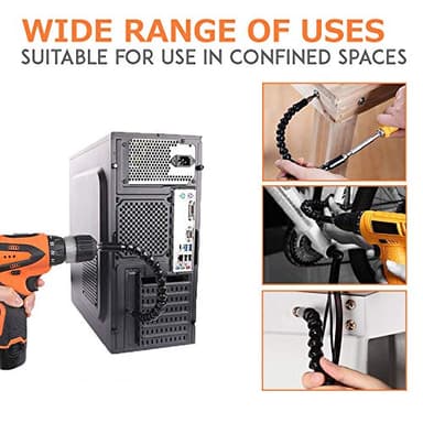 2 Pack Flexible Drill Bit Extension with 10 Drill Bit Sets, YTFGGY 11.8 inch Magnetic Hex Soft Shaft, Flexible Screwdriver Extension for Connect Drive Shaft Tip Drill Bit Kit Adaptor (BY) - Image 7