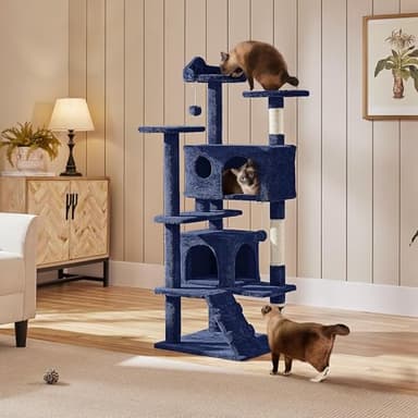 Yaheetech 54in Cat Tree Tower Condo Furniture Scratch Post for Kittens Pet House Play - Image 3