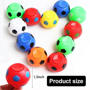 32 PCS Mini Fidget Spinners Soccer Ball Toys for Kids, Soccer Party Favors Goodie Bag Stuffers, Rotatable Soccer Finger Stress Balls for Classroom Prizes - Image 2