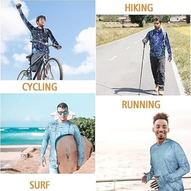 WELIGU Men's Fishing Shirt for Men Long Sleeve Sun Protection UPF 50+ Moisture Wicking T-Shirts Sky Blue 4X-Large - Image 5