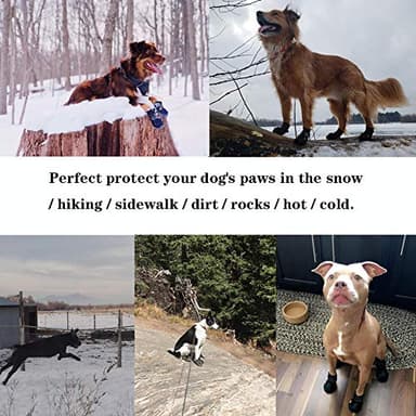 XSY&G Dog Boots,Waterproof Dog Shoes,Dog Booties with Reflective Rugged Anti-Slip Sole and Skid-Proof,Outdoor Dog Shoes for Medium Dogs 4Pcs-Size 1 - Image 6