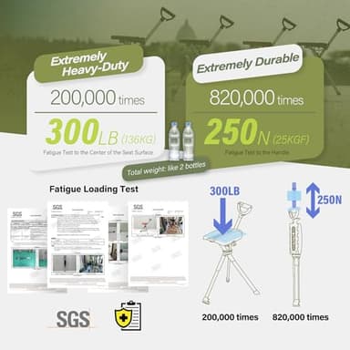 STEP2GOLD Ta-Da Chair Series 2- Portable Walking Stick, Cane with Seat, Foldable Chair, Hiking Stick, for Camping, Hiking, Lightweight Aluminum, Easy Carry, Anti-Slip (36.2"/Black) - Image 6