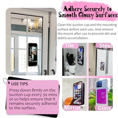 LvShuLiangPin Anteel Silicone Suction Phone Case Mount, Silicon Adhesive Phone Accessory for Smartphones, Hands-Free Mirror Shower Phone Holder for Selfies, Tiktok Videos (Blue) - Image 4