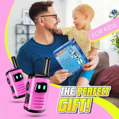 Toys for 3-8 Year Old Girls: comedyfun Mini Robots Walkies Talkies 2 Pack Christmas Birthday Gifts for 3 4 5 6 7 8 Year Old Girls Outdoor Toys Age 5 6 7 8 Girl Stocking Stuffers Camping Hiking - Image 5