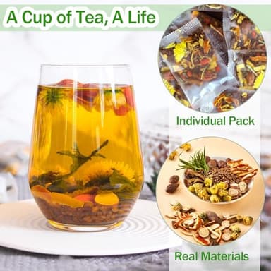 30pcs Dandelion Wolfberry Tea, Goji Berry Chrysanthemum Cassia Seed Tea, Seven Natural Herbal Ingredients, For Kidney & Liver Health(30bags, 300g) - Image 4