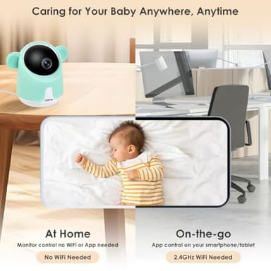 Baby Monitor with Camera and Audio, 1080P Baby Camera Monitor WiFi Smartphone App Control Night Vision 4.3” Screen 2-Way Talk Temperature & Humidity Sensor Lullabies Motion & Cry Detection iOS/Android - Image 3