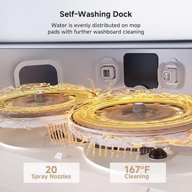 Mova P50 Pro Ultra Robot Vacuum and Mop, 19,000Pa Suction with Anti-Tangle Brush, Removable & Liftable Mop for Carpet & Floor, 167℉ Mop & Washboard Self Drying & Cleaning, Auto Empty & Refill - Image 7
