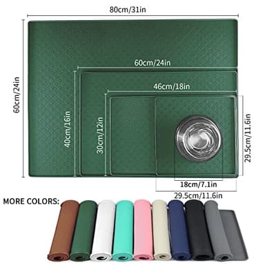 Ptlom Pet Placemat for Dog and Cat, Waterproof Silicone Pet Feeding Bowl Mats for Food and Water, Small Medium Large Dogs Mat Prevent Residues from Spilling to Floor, Hunter Green, 18" 12" - Image 2