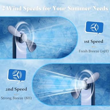 Portable Handheld Fan, 2 IN 1 Mini Hand Fan, Battery Operated [8-15 Working Hours], USB Rechargeable Personal Foldable Fan for Indoor, Small Pocket Fans Travel Essentials for Outdoor (Blue) - Image 4