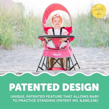 Baby Delight Go with Me Venture Portable Chair | Indoor and Outdoor | Sun Canopy | 3 Child Growth Stages | Pink - Image 6