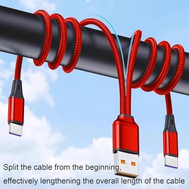 Grtoeud 4FT 2Pack Multi Splitter IP USB Charging Cable,2 in 1 Multiple Phone Charge Cable Nylon Cord,USB A to Dual Phone Port for Phone 14/13/12/11 Pro Max/XS Max/XR/X/8,iPad Pro,Red(Charging Only) - Image 6
