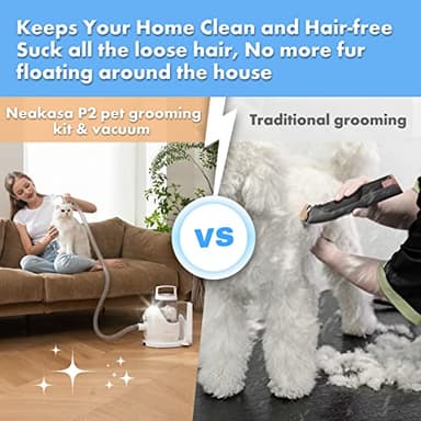 Neakasa P2 Pro Dog Grooming Kit, Pet Grooming Vacuum Suction 99% Hair, Professional Grooming Clippers with 5 Proven Grooming Tools, 2L Large-capacity Easy Empty Dustbin for Dogs Cats and Other Animals - Image 4