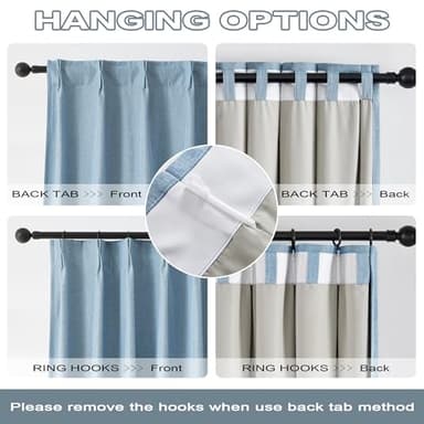 DUALIFE Blue Pinch Pleated Blackout Curtains 108 Inch Long 2 Panels Set Pinch Pleat Drapes for Living Room Bedroom Thermal Insulated Full Blackout Draperies with Hooks 40" Wx108 L - Image 4