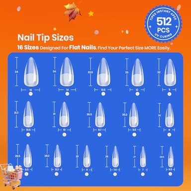 Beetles Tipex Instant Apex Nail Tips, 512Pcs Long Stiletto Pre-Building & Pre-Etched Half Matte Thicker Acrylic Nails Strong Full Cover Extension Press on Nails - Image 4