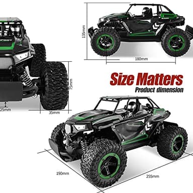 BEZGAR TB142 Remote Control Car - 1:14 Scale RC Cars, 20 Km/h 2WD All-Terrains Electric Off-Road Vehicle Truck Crawler Toy with Two Rechargeable Batteries for Boys Kids and Adults - Image 2